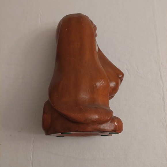 Vintage Brown Crying Basset Hound Mid Century Modern Ceramic Figurine MCM Decor - Picture 2 of 12